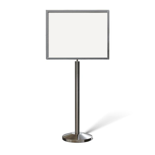 Montour Line Sign Frame Floor Standing 22 x 28 in. H Satin Stainless Steel FS200-2228-H-SS